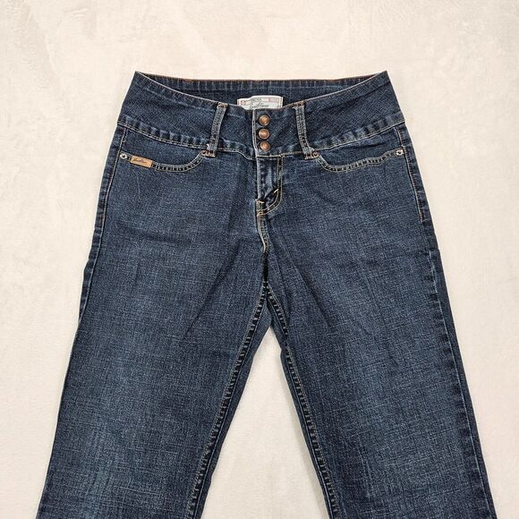 Levis Strauss Signature Jeans Women's 4 Blue Stretch Mid Rise Bootcut Denim EUC - Picture 3 of 13